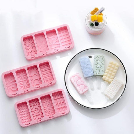 Non-stick Ice Cream Mold with 4 Grids Multi Pattern Pop-sicle Tray Mould - Oshi.pk - Buy & Sell Online