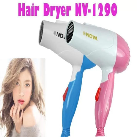 Nova 1290 Professional Foldable Hair Dryer 1000W (Multicolor) - Oshi.pk - Buy & Sell Online