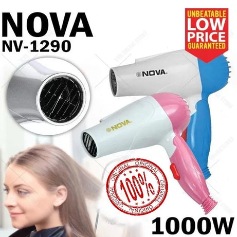 Nova 1290 Professional Foldable Hair Dryer 1000W (Multicolor) - Oshi.pk - Buy & Sell Online