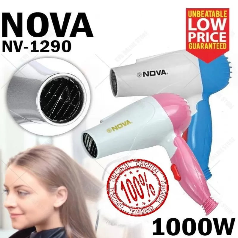 Nova 1290 Professional Foldable Hair Dryer 1000W (Multicolor) - Oshi.pk - Buy & Sell Online