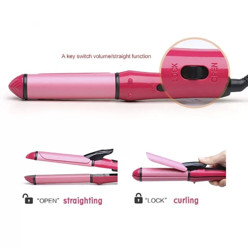 Nova Professional 2 In 1 Hair Straightener & Curler Women Hair Styler Hair Beauty Set - Oshi.pk - Buy & Sell Online