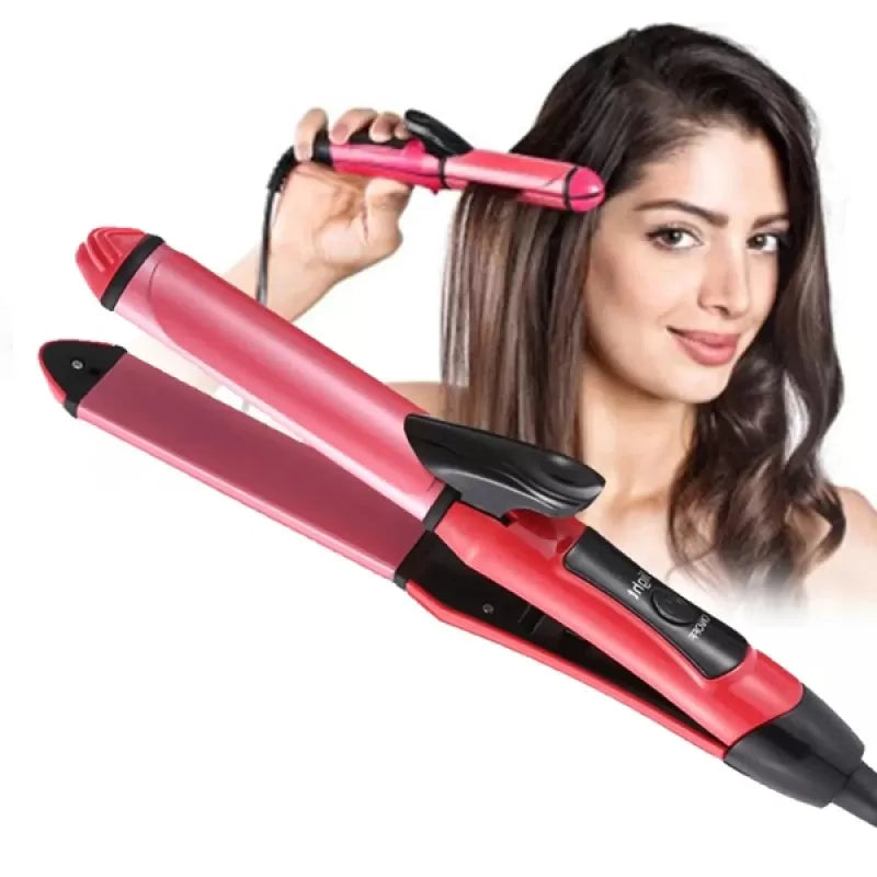 Nova Professional 2 In 1 Hair Straightener & Curler Women Hair Styler Hair Beauty Set - Oshi.pk - Buy & Sell Online