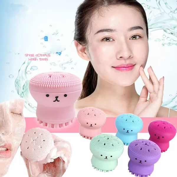 Octopus Shape Silicone Facial Cleansing Brush Facial Pore Cleanser Exfoliating Face Wash Brush - Oshi.pk - Buy & Sell Online