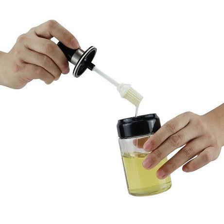 Oil Bottle with Silicone Brush for Cooking BBQ Kitchen