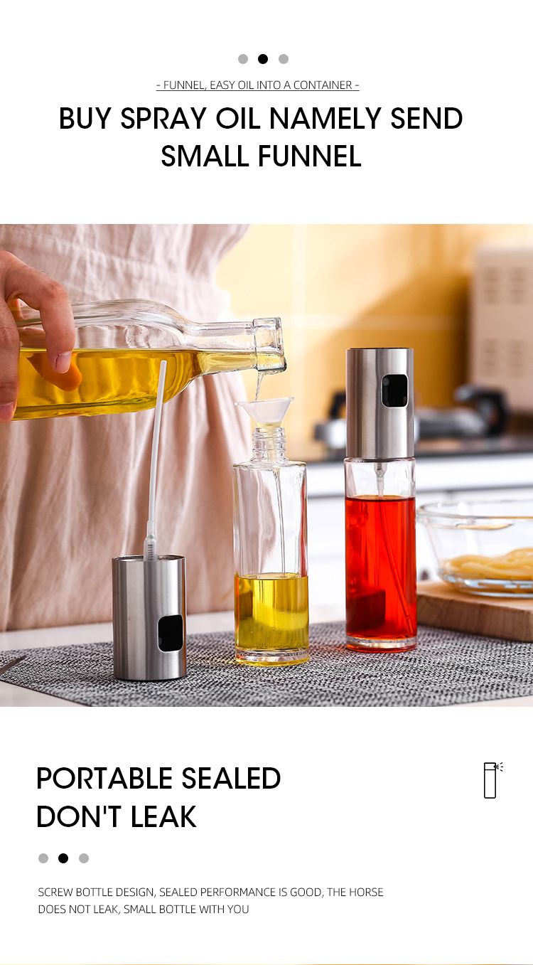 Oil Spray Empty Bottle Vinegar Bottle Oil Dispenser Cooking Tools Salad BBQ Baking Cooking Glass Oil Sprayer Kitchen Gadgets - Oshi.pk - Buy & Sell Online