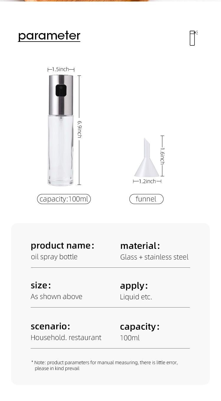 Oil Spray Empty Bottle Vinegar Bottle Oil Dispenser Cooking Tools Salad BBQ Baking Cooking Glass Oil Sprayer Kitchen Gadgets - Oshi.pk - Buy & Sell Online