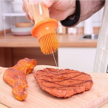 Oil Spreader Oil Bottle with Silicone Brush Honey Brushes Cooking BBQ Baking