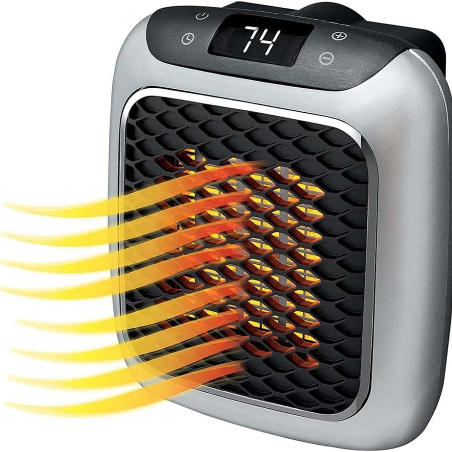 Ontel Handy Heater Turbo 800 Wall Outlet Small Space Heater with Adjustable Thermostat Programmable 12 Hour Timer Auto Shut Off Quiet Space Saving - Oshi.pk - Buy & Sell Online