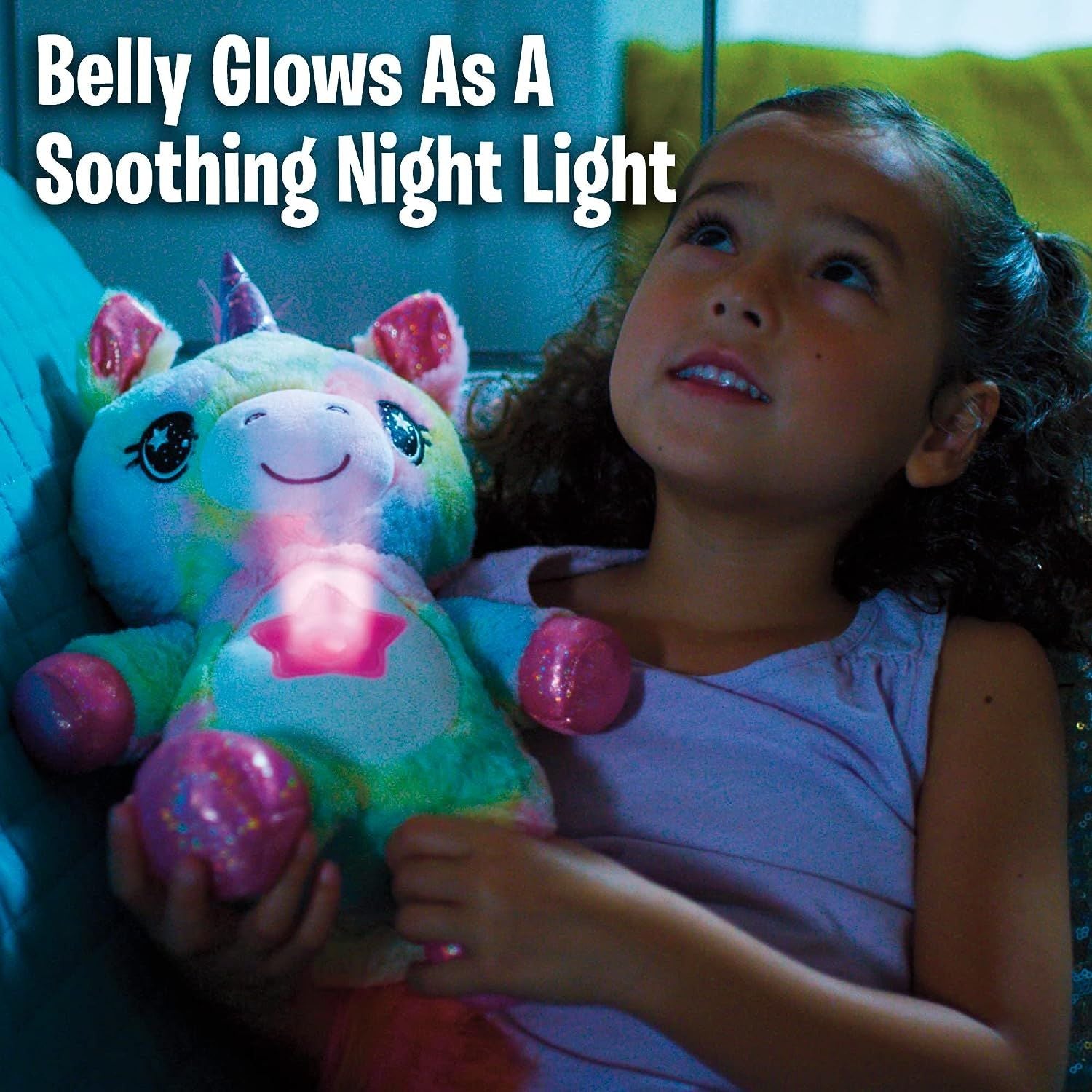 Ontel Star Belly Dream Lites, Stuffed Animal Night Light, Magical Pink and Purple Unicorn - Projects Glowing Stars & Shapes in 6 Gentle Colors, As See - Oshi.pk - Buy & Sell Online