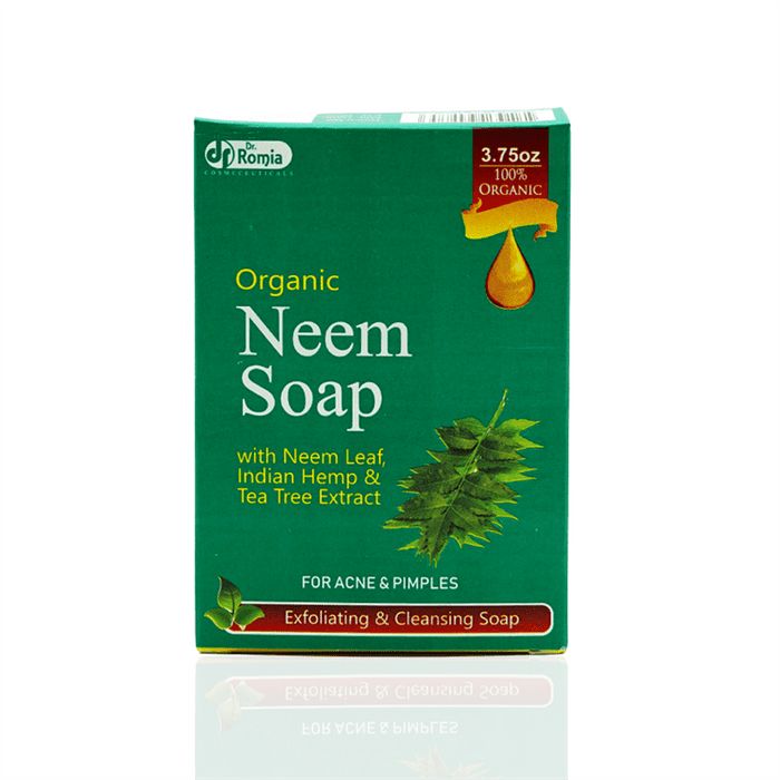 ORGANIC DR ROMIA ANTI ACNE NEEM SOAP WITH NEEM LEAF INDIAN HEMP & TEA TREE EXTRACTS 100GM - Oshi.pk - Buy & Sell Online