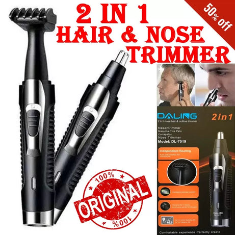 Original 2 in 1 Nose Hair and Outline Trimmer DALING DL-7019 - Professional Multi-Functional Men Electric Hair Trimming Cutting Styling Hair Removal M - Oshi.pk - Buy & Sell Online