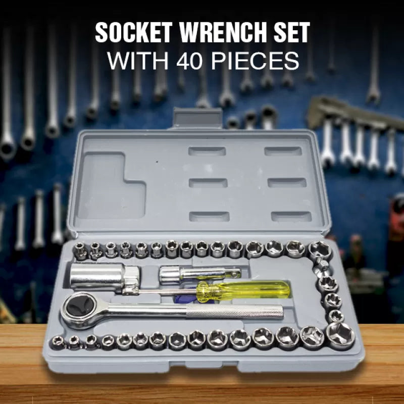 Original Aiwa 40 Piece Toolkit Tool kit Combination Socket Ratchet Wrench Set Tool Kit Toolkit Goti Set Ring Spanner Pana Set Screw Driver Bit Set Han - Oshi.pk - Buy & Sell Online