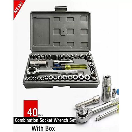 Original Aiwa 40 Piece Toolkit Tool kit Combination Socket Ratchet Wrench Set Tool Kit Toolkit Goti Set Ring Spanner Pana Set Screw Driver Bit Set Han - Oshi.pk - Buy & Sell Online