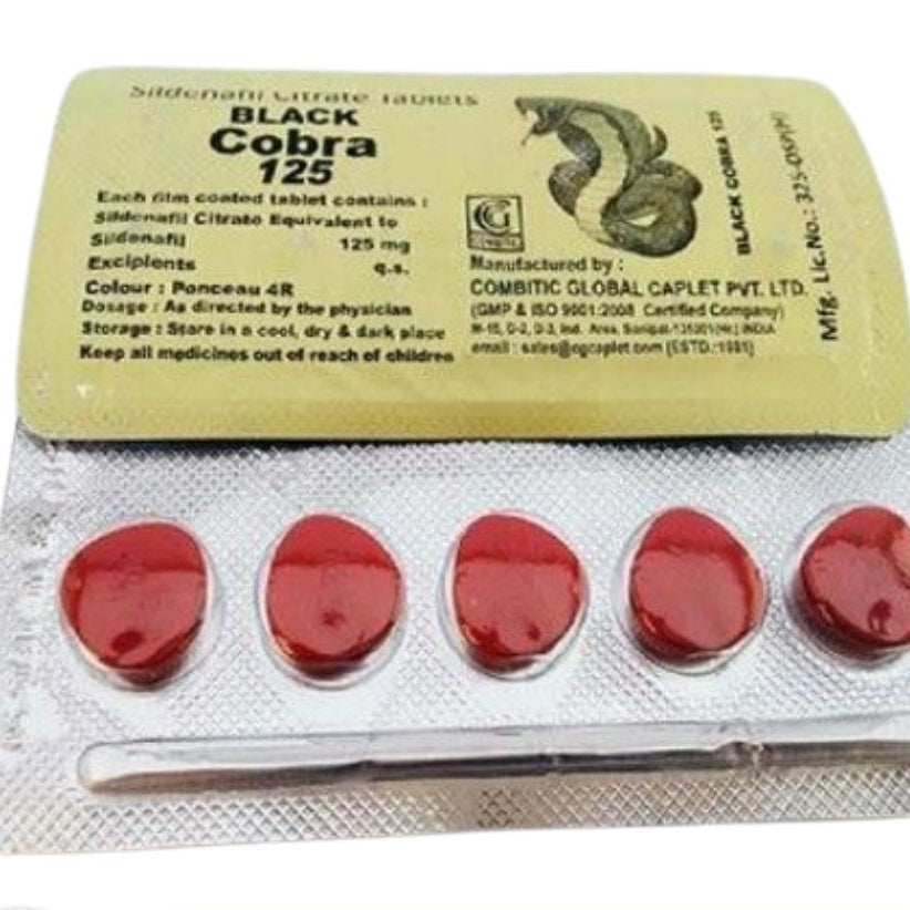 Original Black Cobra 125mg Delay Tablet - 5 Tablets - Oshi.pk - Buy & Sell Online