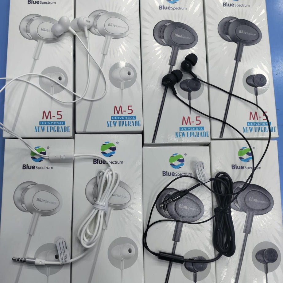 Original Blue Spectrum M5 M-5 M 5 Handfree Stereo Earphones High Base HandsFree EarPhone handfree for gaming handfree for pubg with mic best fo gam - Oshi.pk - Buy & Sell Online