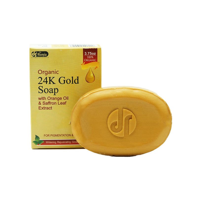 ORIGINAL DR ROMIA ORGANIC 24K GOLD SOAP WITH ORRANGE OIL & SAFFRON LEAF EXTRACTS 100GM - Oshi.pk - Buy & Sell Online
