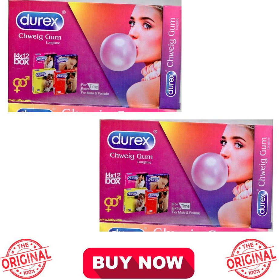 Original Durex Men Timing Delay Erection Bubble Gum - 12 Bubble