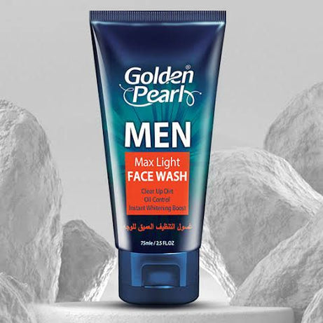 ORIGINAL GOLDEN PEARL MEN MAX LIGHT FACEWASH CLEAR UP DIRT OIL CONTROL INSTANT WHITENING BOOST 75ML - Oshi.pk - Buy & Sell Online