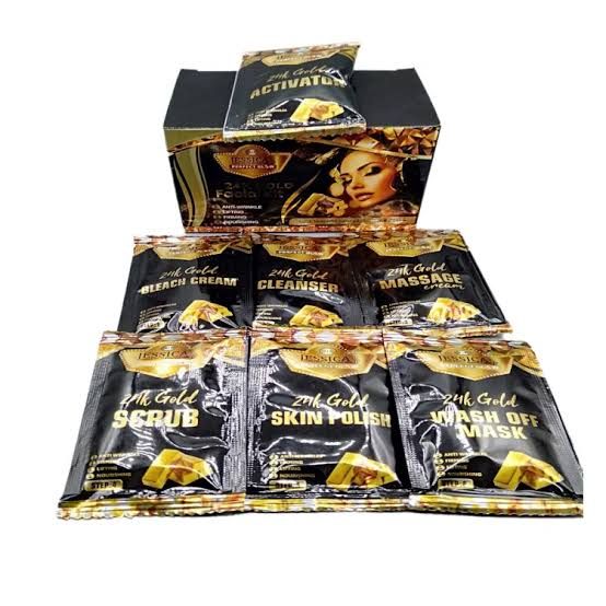 ORIGINAL JESSICA 24K GOLD FACIAL TRAIL KIT 6 STEP SACHETS - Oshi.pk - Buy & Sell Online
