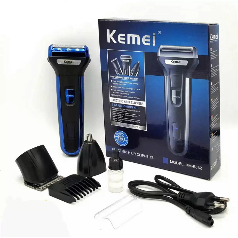 ORIGINAL KEMEI KM - 6333 - 3 in 1 Professional Rechargeable Hair Clipper Trimmer & Shaver kemei km 6333 - Oshi.pk - Buy & Sell Online