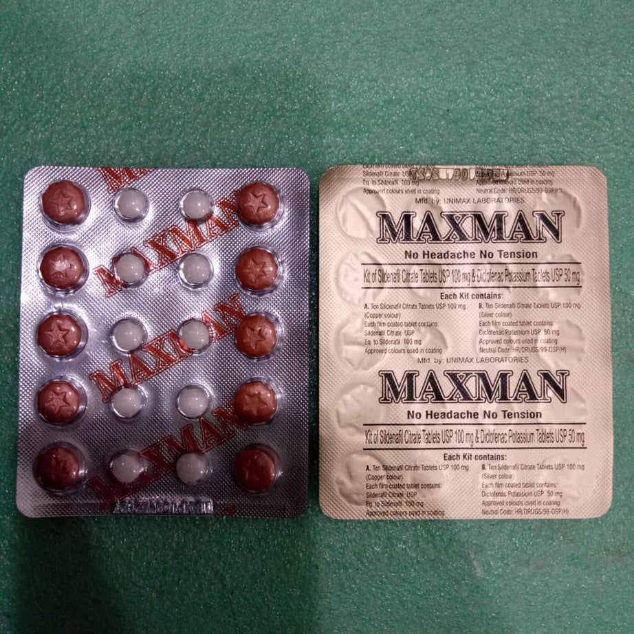 Original Maxman Sex 10 Tablets NO HEADACHE NO TENSION