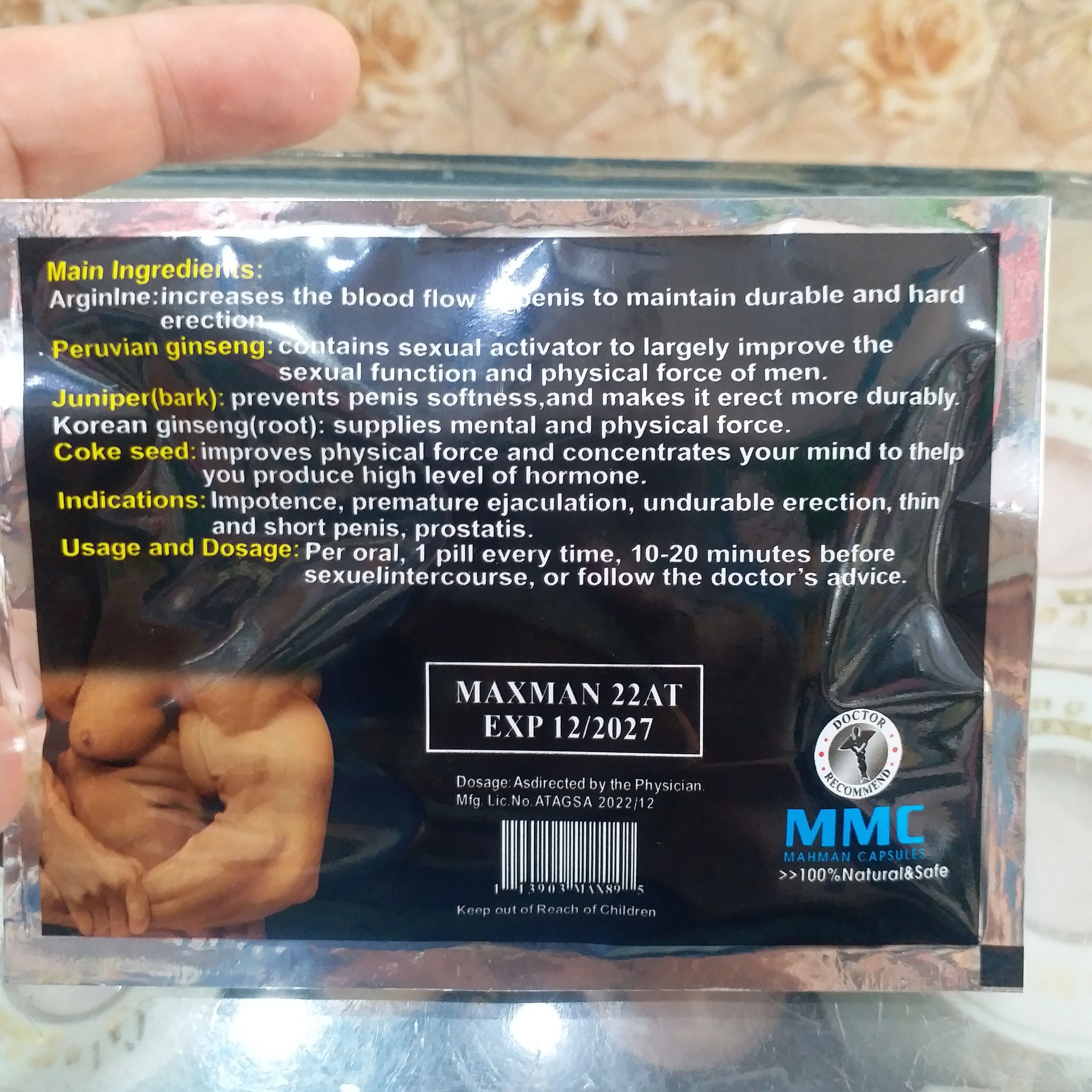 Original MAXMAN SEX TIMING GOLD 4 CAPSULES SACHET MADE IN USA - Oshi.pk - Buy & Sell Online