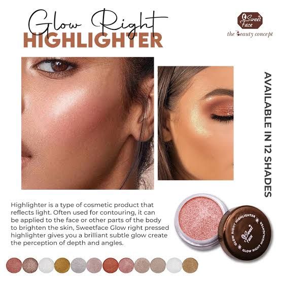 ORIGINAL SWEET FACE GLOW RIGHT HIGHLIGHTER (WHITE DANCE) - Oshi.pk - Buy & Sell Online
