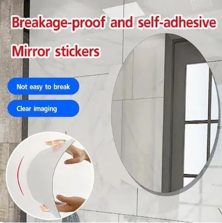 Oval Shape Mirror Wall Sticker Size 11 inch - Oshi.pk - Buy & Sell Online