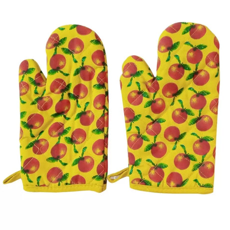 Oven Mitts Kitchen Gloves Fruit Design Cotton Kitchen Cooking Gloves, Heat Resistant, 1 Pair - Oshi.pk - Buy & Sell Online