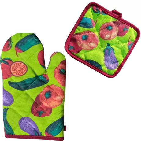 Oven Mitts Kitchen Gloves Oversized Quilted Polyester Cotton Kitchen Cooking Gloves, Heat Resistant, 1 Pair - Oshi.pk - Buy & Sell Online