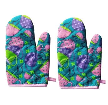 Oven Mitts Kitchen Gloves Oversized Quilted Polyester Cotton Kitchen Cooking Gloves, Heat Resistant, 1 Pair - Oshi.pk - Buy & Sell Online