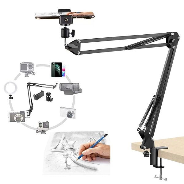 Overhead Tripod Video Webcam Arm Phone Holder Mount Stand - Oshi.pk - Buy & Sell Online