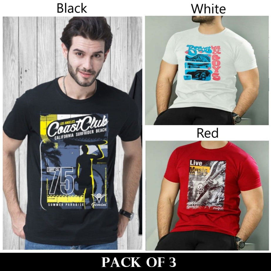 Pack Of 3 T-Shirts For Mens - Oshi.pk - Buy & Sell Online