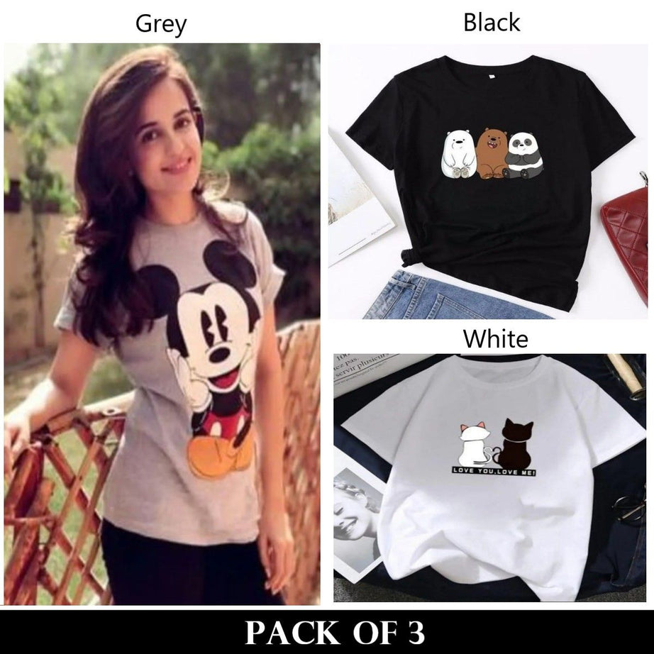 Pack Of 3 T-Shirts For Womens - Oshi.pk - Buy & Sell Online