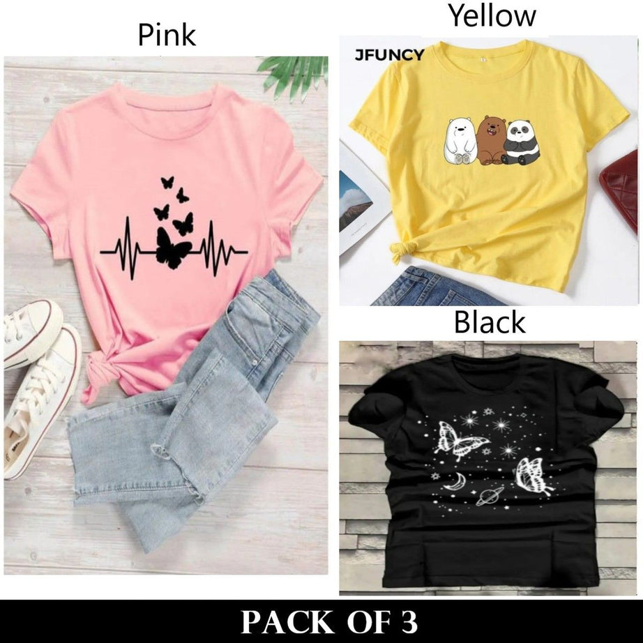 Pack Of 3 T-Shirts For Womens - Oshi.pk - Buy & Sell Online