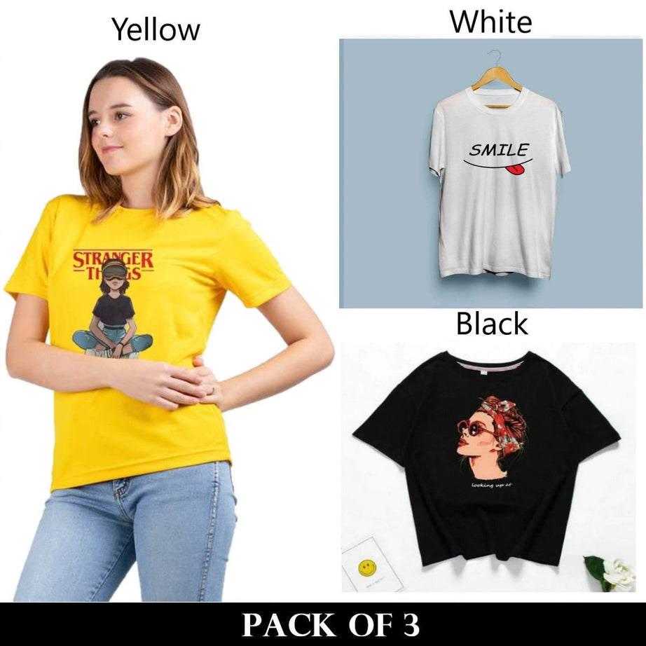 Pack Of 3 T-Shirts For Womens - Oshi.pk - Buy & Sell Online