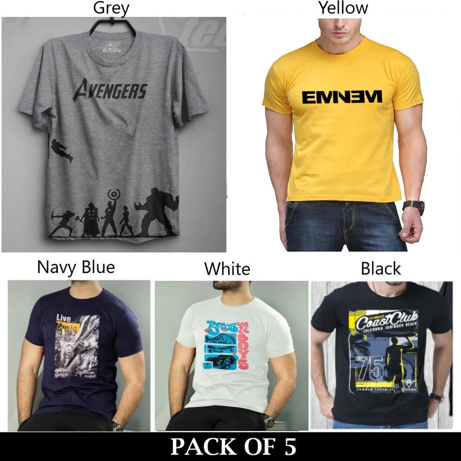 Pack Of 5 T-Shirts For Mens - Oshi.pk - Buy & Sell Online