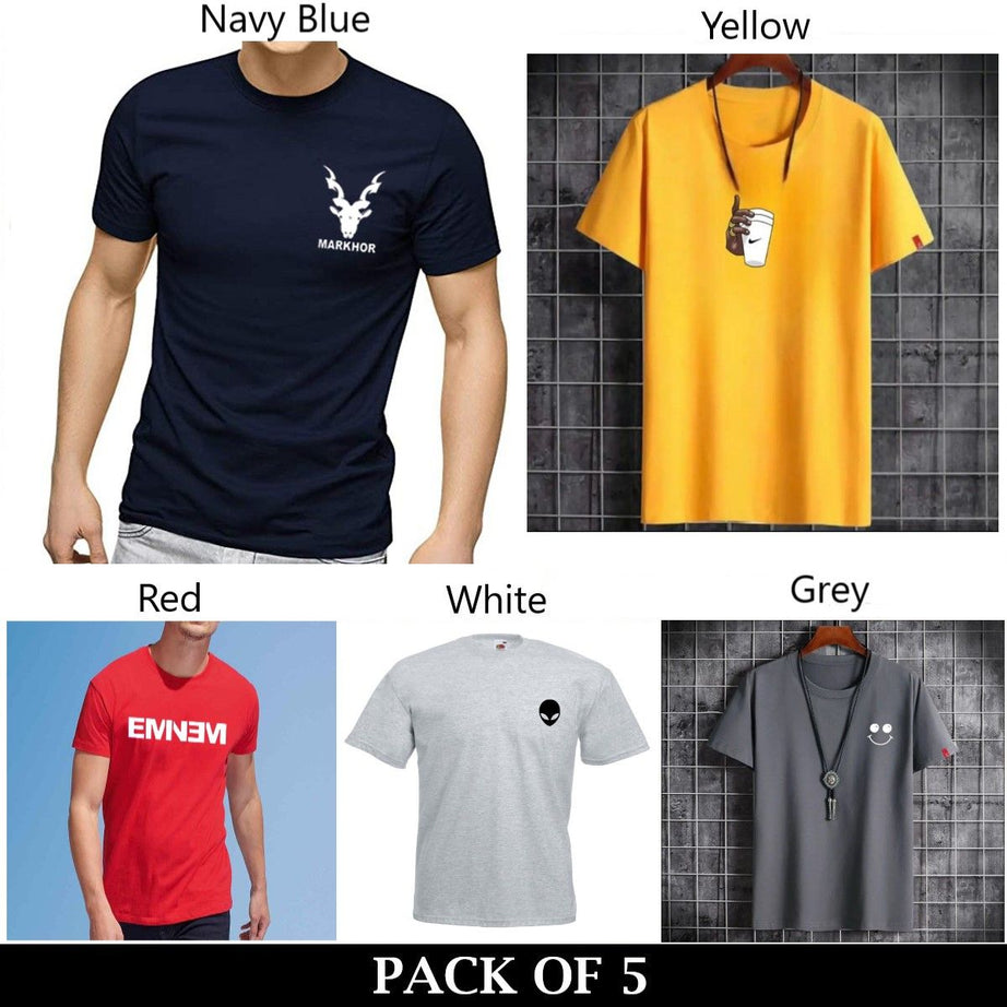 Pack Of 5 T-Shirts For Mens - Oshi.pk - Buy & Sell Online