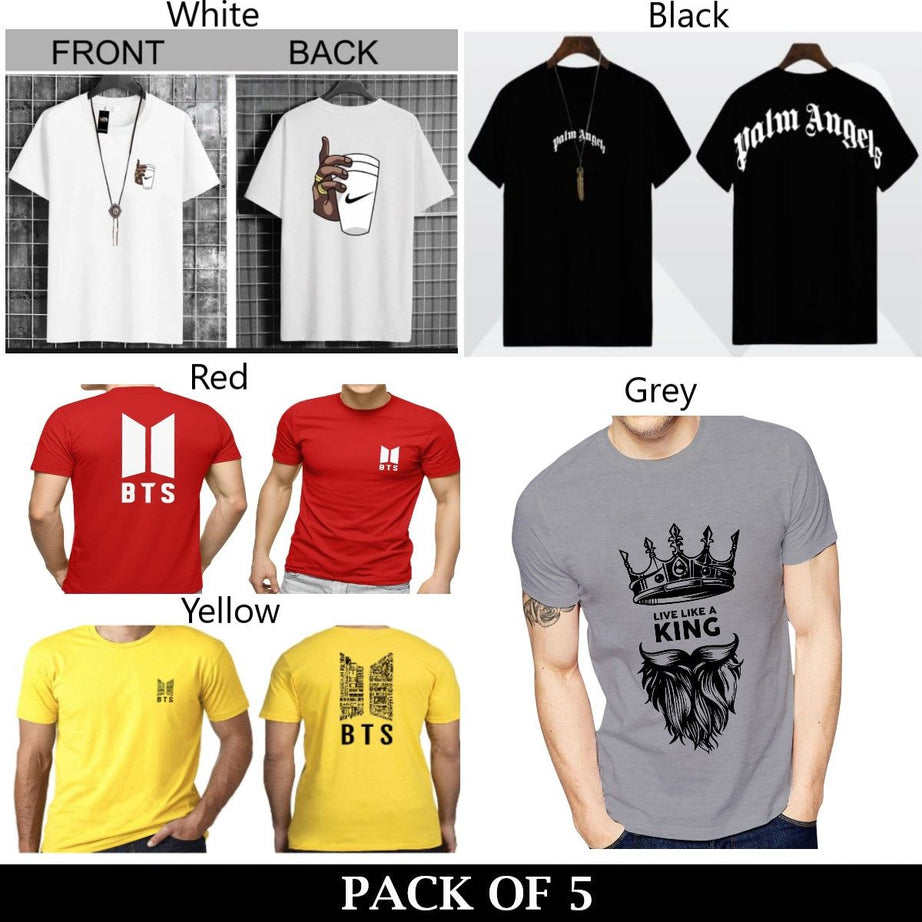 Pack Of 5 T-Shirts For Mens - Oshi.pk - Buy & Sell Online