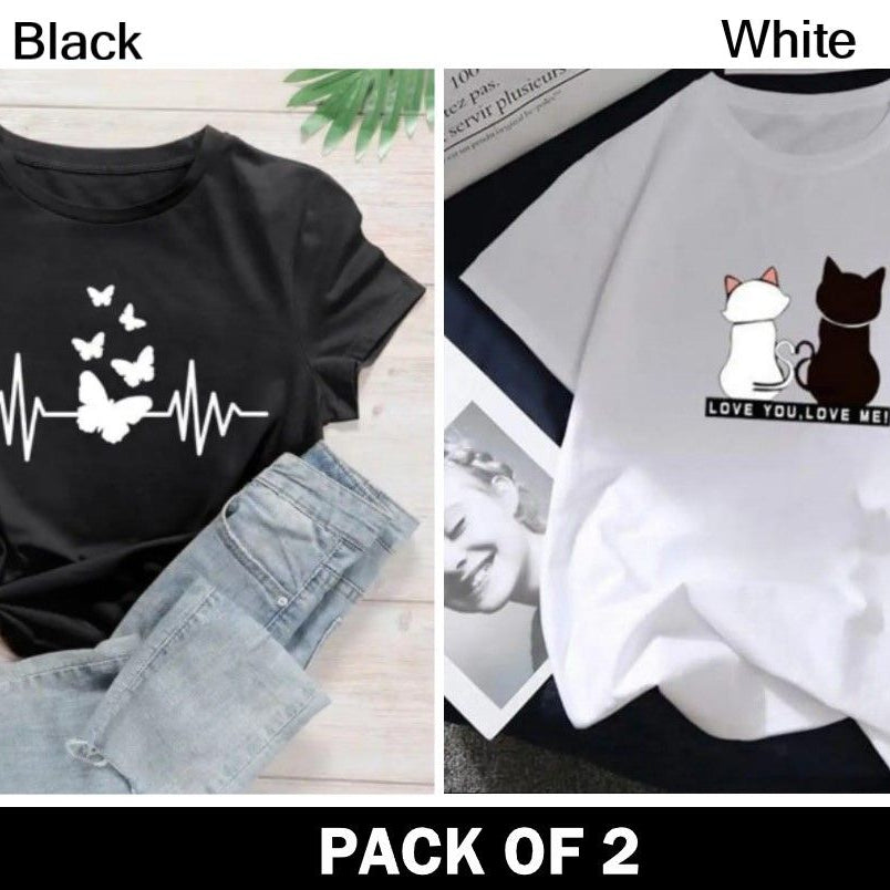 Pack Of 2 T-Shirts For Womens - Oshi.pk - Buy & Sell Online