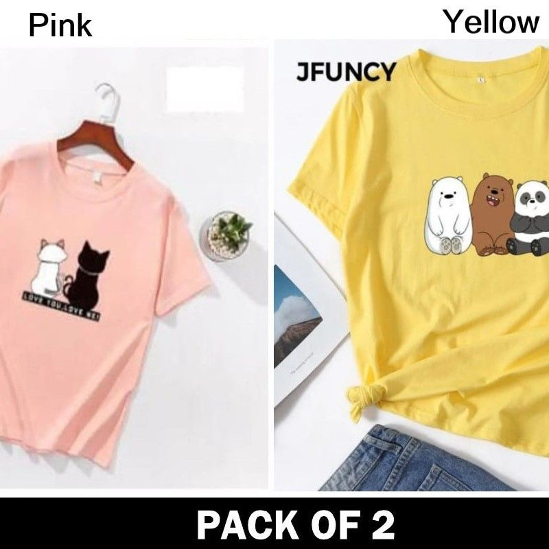 Pack Of 2 T-Shirts For Womens - Oshi.pk - Buy & Sell Online