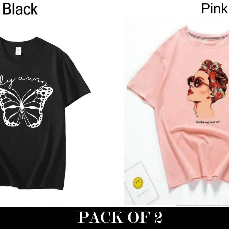 Pack Of 2 T-Shirts For Womens - Oshi.pk - Buy & Sell Online