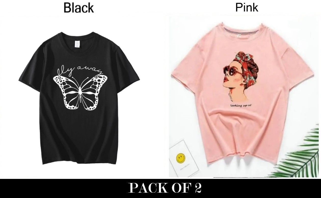 Pack Of 2 T-Shirts For Womens - Oshi.pk - Buy & Sell Online