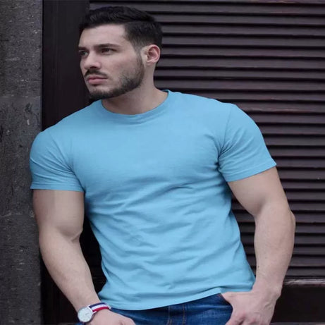 Pack of 1 - Best Quality Plain Short Sleeve Round Neck Basic T-shirt for Men/Boys - Oshi.pk - Buy & Sell Online