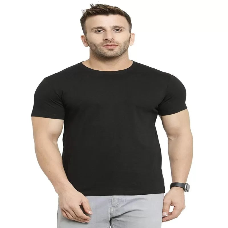 Pack of 1 - Best Quality Plain Short Sleeve Round Neck Basic T-shirt for Men/Boys - Oshi.pk - Buy & Sell Online