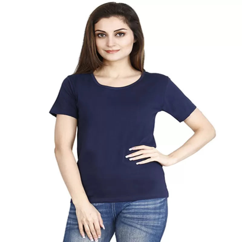 Pack of 1 - Best Quality Plain Short Sleeve Round Neck Basic T-shirt for Woman-Girls - Oshi.pk - Buy & Sell Online