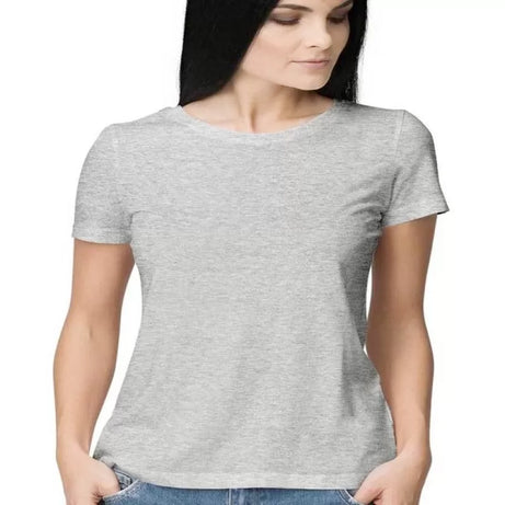 Pack of 1 - Best Quality Plain Short Sleeve Round Neck Basic T-shirt for Woman-Girls - Oshi.pk - Buy & Sell Online