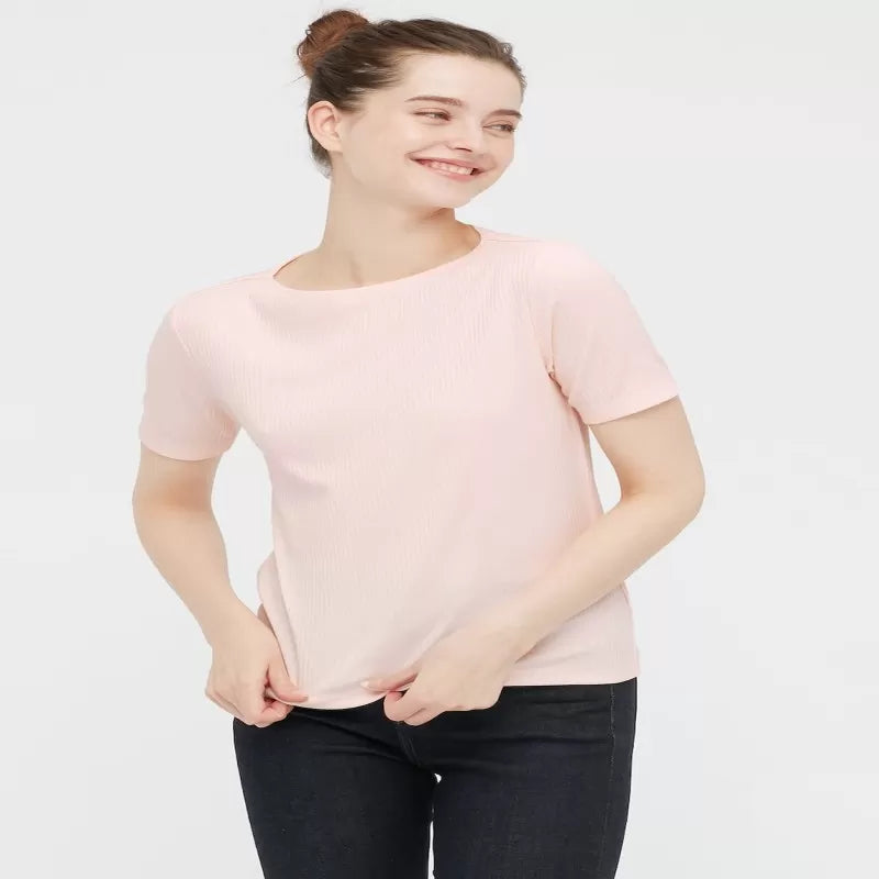 Pack of 1 - Best Quality Plain Short Sleeve Round Neck Basic T-shirt for Woman-Girls - Oshi.pk - Buy & Sell Online