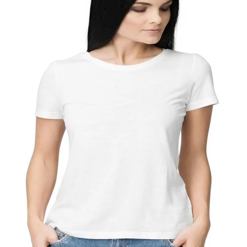 Pack of 1 - Best Quality Plain Short Sleeve Round Neck Basic T-shirt for Woman-Girls - Oshi.pk - Buy & Sell Online