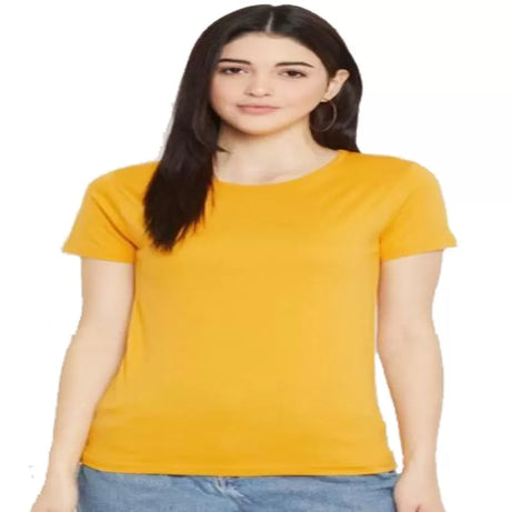Pack of 1 - Best Quality Plain Short Sleeve Round Neck Basic T-shirt for Woman-Girls - Oshi.pk - Buy & Sell Online